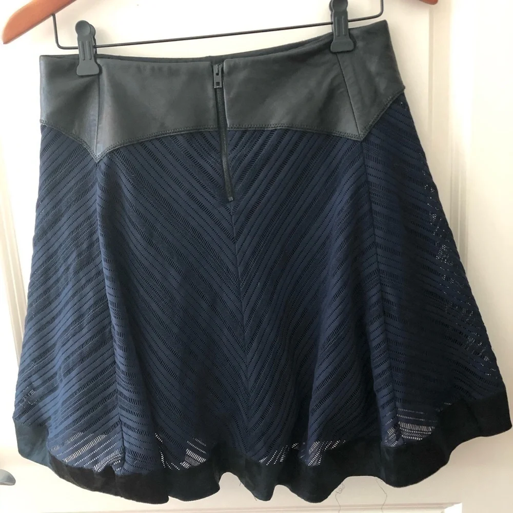 Rag & Bone Black And Navy Mini Skirt Size 2
